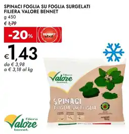 Bennet Spinaci foglia su foglia surgelati filiera valore BENNET offerta