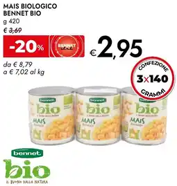 Bennet Mais biologico BENNET BIO offerta