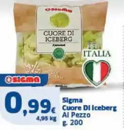 Sigma Sigma cuore di iceberg al pezzo offerta
