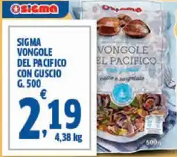 Sigma Sigma vongole del pacifico con guscio offerta