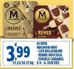 Sigma Algida magnum mini - car billionaire -remix nocciola - double caramel offerta
