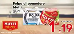 Despar Polpa di pomodoro Mutti offerta