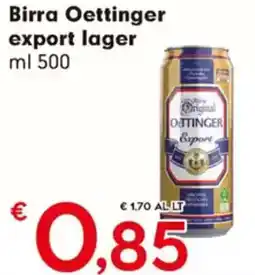 Despar Birra Oettinger export lager offerta