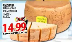Valgrana formaggio piemontino 16 mesi
