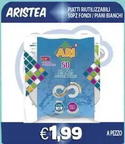 Opportunity Shop Aristea piatti riutilizzabili 50pz fondi/piani bianchi offerta