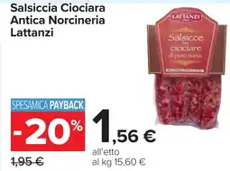 Carrefour Salsiccia Ciociara Antica Norcineria Lattanzi offerta