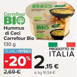 Carrefour Market Hummus di Ceci Carrefour Bio offerta