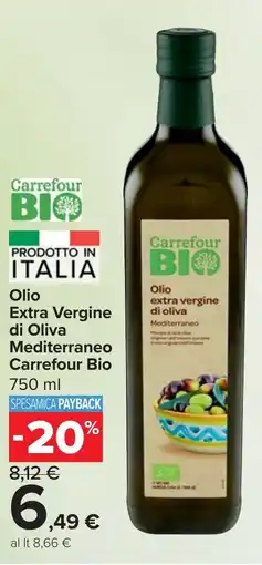 Carrefour Market Olio Extra Vergine di Oliva Mediterraneo Carrefour Bio offerta
