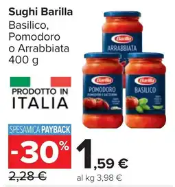 Carrefour Market Sughi Barilla Basilico, Pomodoro o Arrabbiata offerta