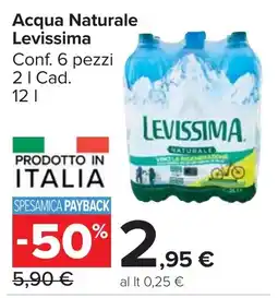 Carrefour Market Acqua Naturale Levissima offerta