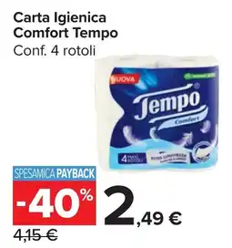 Carrefour Market Carta Igienica Comfort Tempo offerta