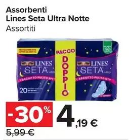 Carrefour Market Assorbenti Lines Seta Ultra Notte offerta