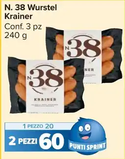 Carrefour Market N. 38 Wurstel Krainer offerta
