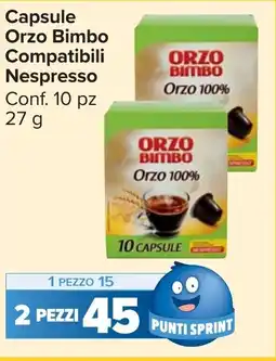 Carrefour Market Capsule Orzo Bimbo Compatibili Nespresso offerta
