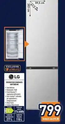 Unieuro LG Frigorifero Combinato GBB72MCEMB offerta