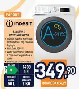 Unieuro Indesit Lavatrice BWE91498XWKVIT offerta