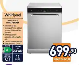 Unieuro Whirlpool Lavastoviglie WH7F41BNA7OX offerta