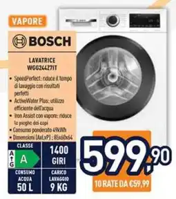 Unieuro BOSCH LAVATRICE WGG24427IT offerta