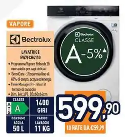 Unieuro Electrolux LAVATRICE EW7FCH411G offerta