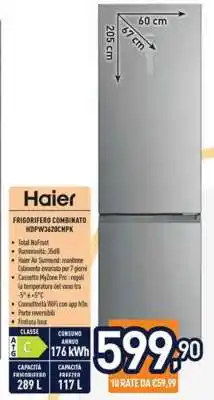 Unieuro Haier Frigorifero Combinato HDPW3620CNPK offerta
