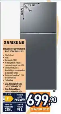 Unieuro SAMSUNG FRIGORIFERO DOPPIA PORTA MAXI RT38C6624S9ES offerta