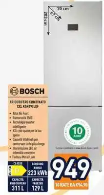 Unieuro Bosch Frigorifero Combinato XXL KGN49YLD4 offerta