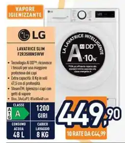 Unieuro LG Lavatrice Slim F2R3SO8NSWW offerta