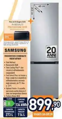 Unieuro SAMSUNG FRIGORIFERO COMBINATO RB38T607BS9 offerta