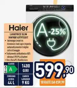 Unieuro Haier Lavatrice Slim HW90B14979TEUIT offerta