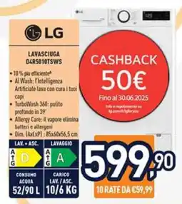 Unieuro LG LAVASCIUGA D4R5010TSWS offerta