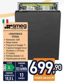 Unieuro Lavastoviglie SMEG ST352AL offerta