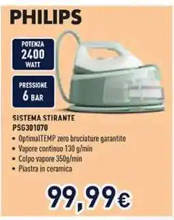 Unieuro PHILIPS SISTEMA STIRANTE PSG301070 offerta