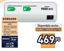 Unieuro Samsung Condizionatore Monosplit Luzon 9 offerta