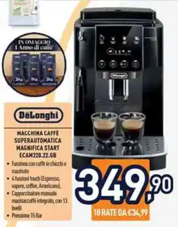 Unieuro DeLonghi Macchina Caffè Superautomatica Magnifica Start ECAM220.22.GB offerta