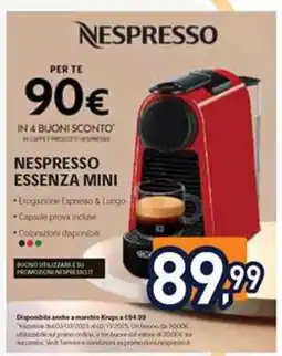 Unieuro Nespresso Essenza Mini offerta