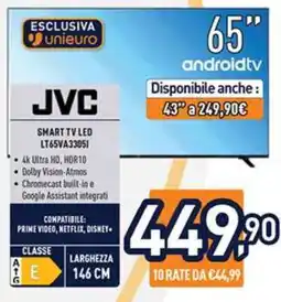 Unieuro JVC SMART TV LED LT65VA3305I offerta