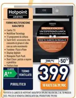 Unieuro Hotpoint Ariston Forno Multifunzionale HAQ47BPZX offerta