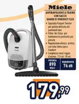 Unieuro Miele Aspirapolvere a Traino con Sacco Guard S1 Parquet Flex offerta