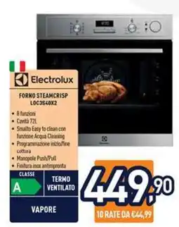 Unieuro Electrolux FORNO STEAMCRISP LOC3S40X2 offerta