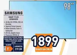 Unieuro Samsung Smart TV LED UE98BU9070 offerta