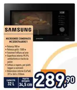 Unieuro SAMSUNG MICROONDE COMBINATO MC32DG7646KKE1 offerta