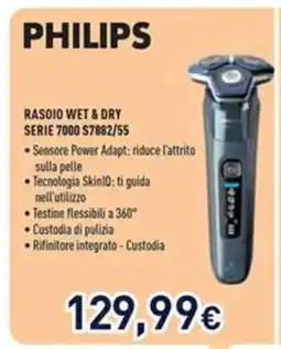 Unieuro PHILIPS RASOIO WET & DRY SERIE 7000 S7882/55 offerta