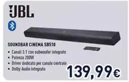 Unieuro JBL Soundbar Cinema SB510 offerta