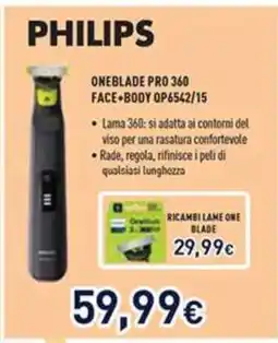 Unieuro PHILIPS ONEBLADE PRO 360 FACE+BODY QP6542/15 offerta