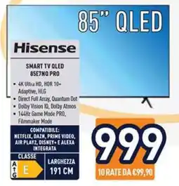 Unieuro Hisense 85E7HQ PRO offerta