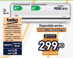 Unieuro beko Condizionatore Monosplit KITBIHPR09 offerta