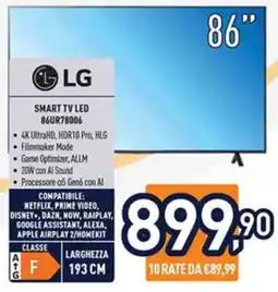 Unieuro LG SMART TV LED 86UR78006 offerta