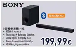 Unieuro SONY SOUNDBAR HTS-400 offerta