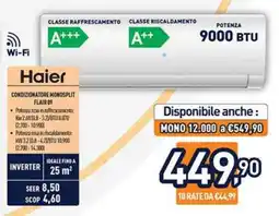 Unieuro Haier Condizionatore Monosplit Flair 09 offerta