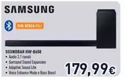 Unieuro SAMSUNG SOUNDBAR HW-B650 offerta